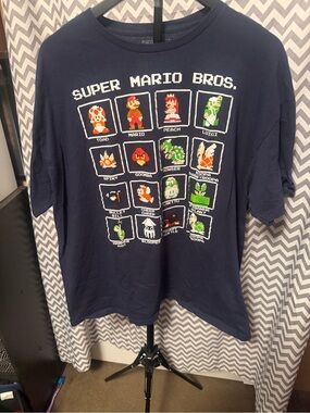 Super Mario Bros. Navy Short Sleeve Graphic Tee